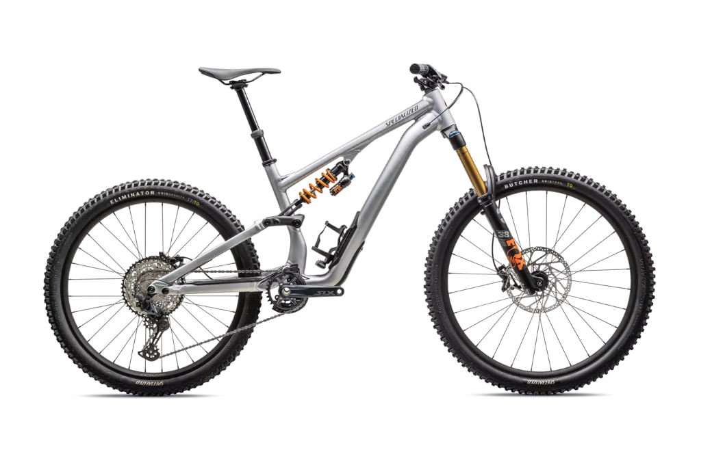 Specialized Cykel, Stumpjumper 15 FOX COIL Alloy, Satin Brushed Aluminum / Cast Blue