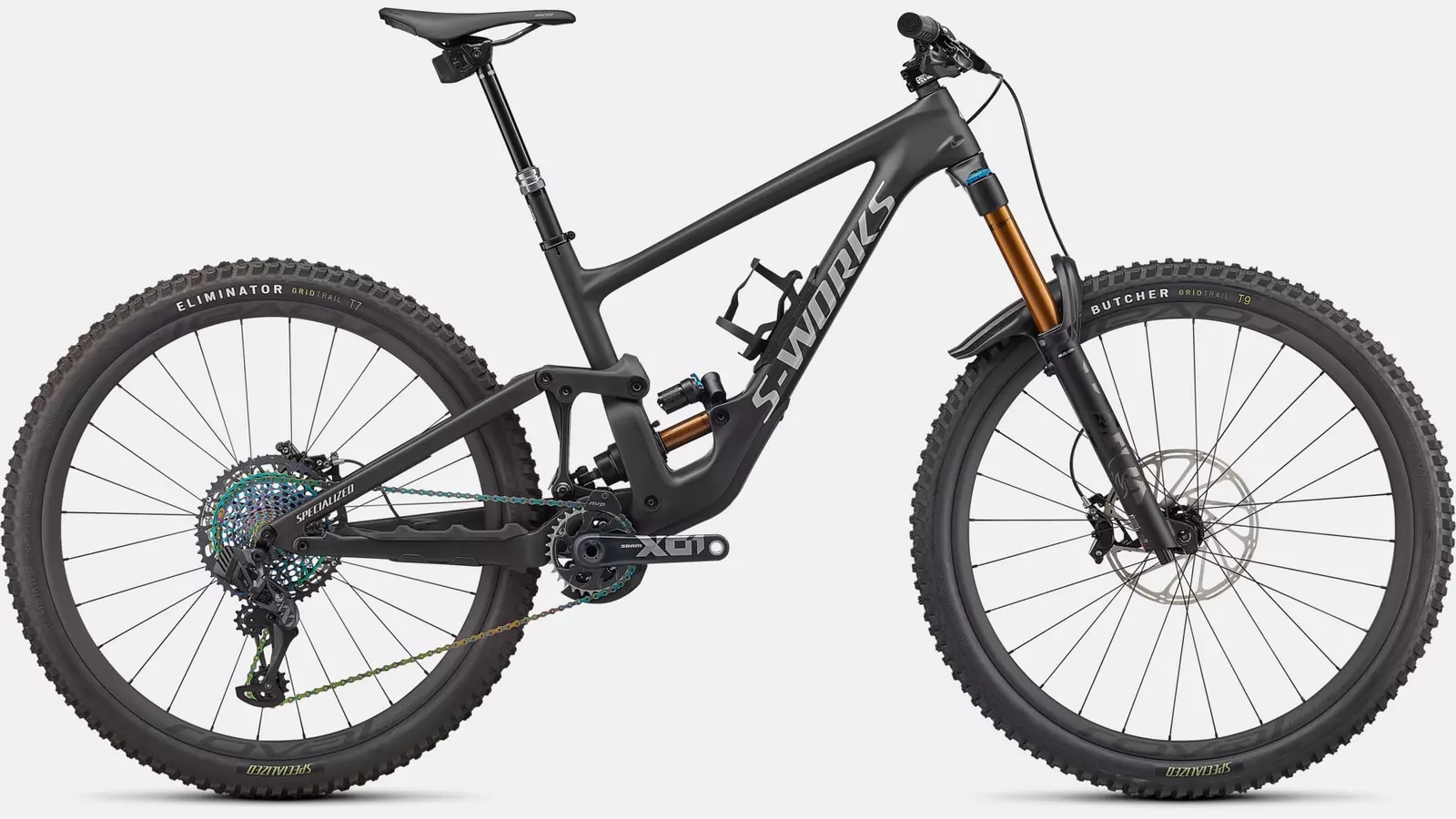 Specialized Cykel, Enduro S-Works, Satin Brushed Black Liquid Metal/Black Liquid Metal/Silver