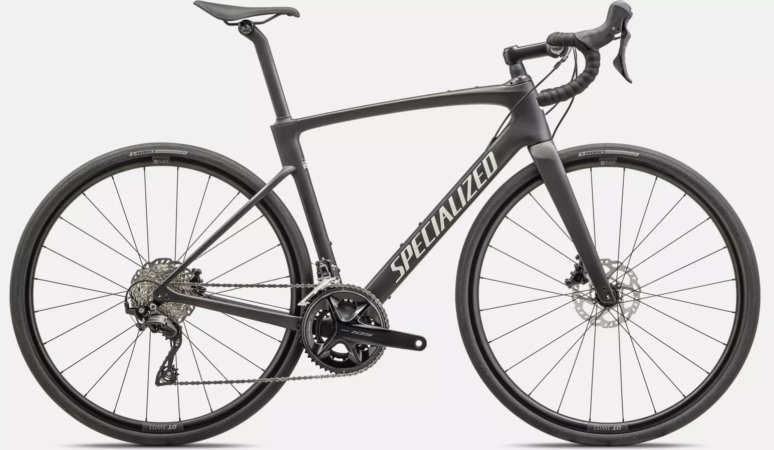 Specialized Cykel, Roubaix SL8 SPORT 105, SATIN METALLIC OBSIDIAN/BIRCH