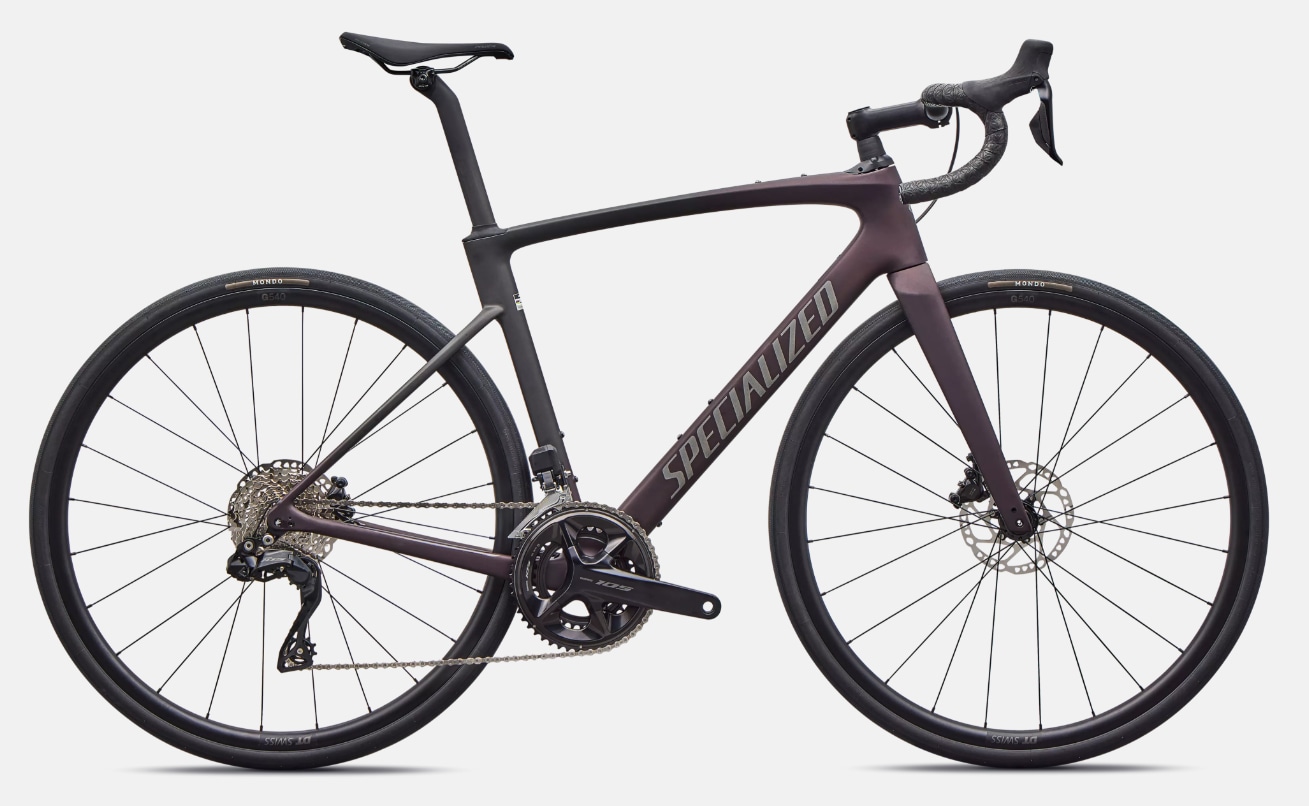 Specialized Cykel, Roubaix SL8 COMP 105, Satin Solidity Metallic/obsidian Metallic Fade/smoke