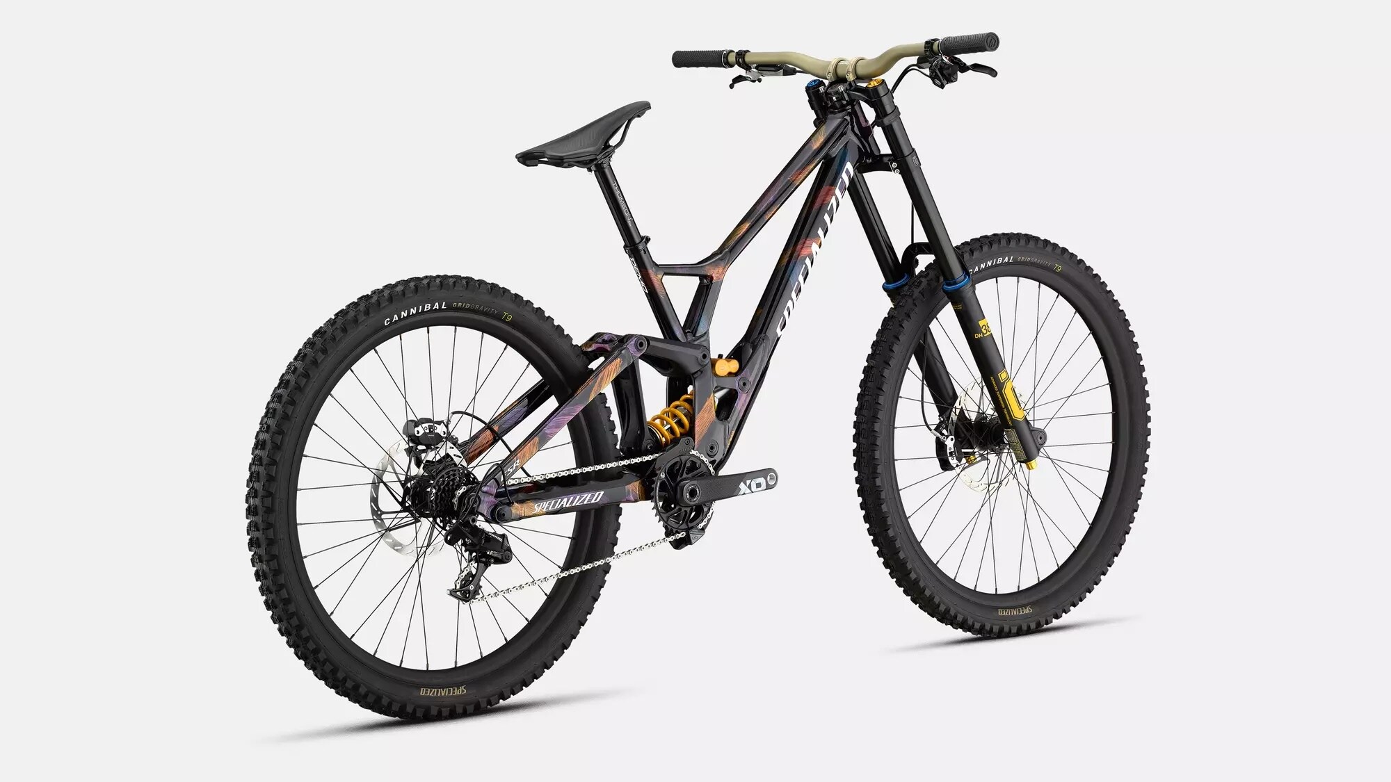 Specialized Cykel, Demo Race, Gloss Obsidian / Brushed / Chameleon Supernova