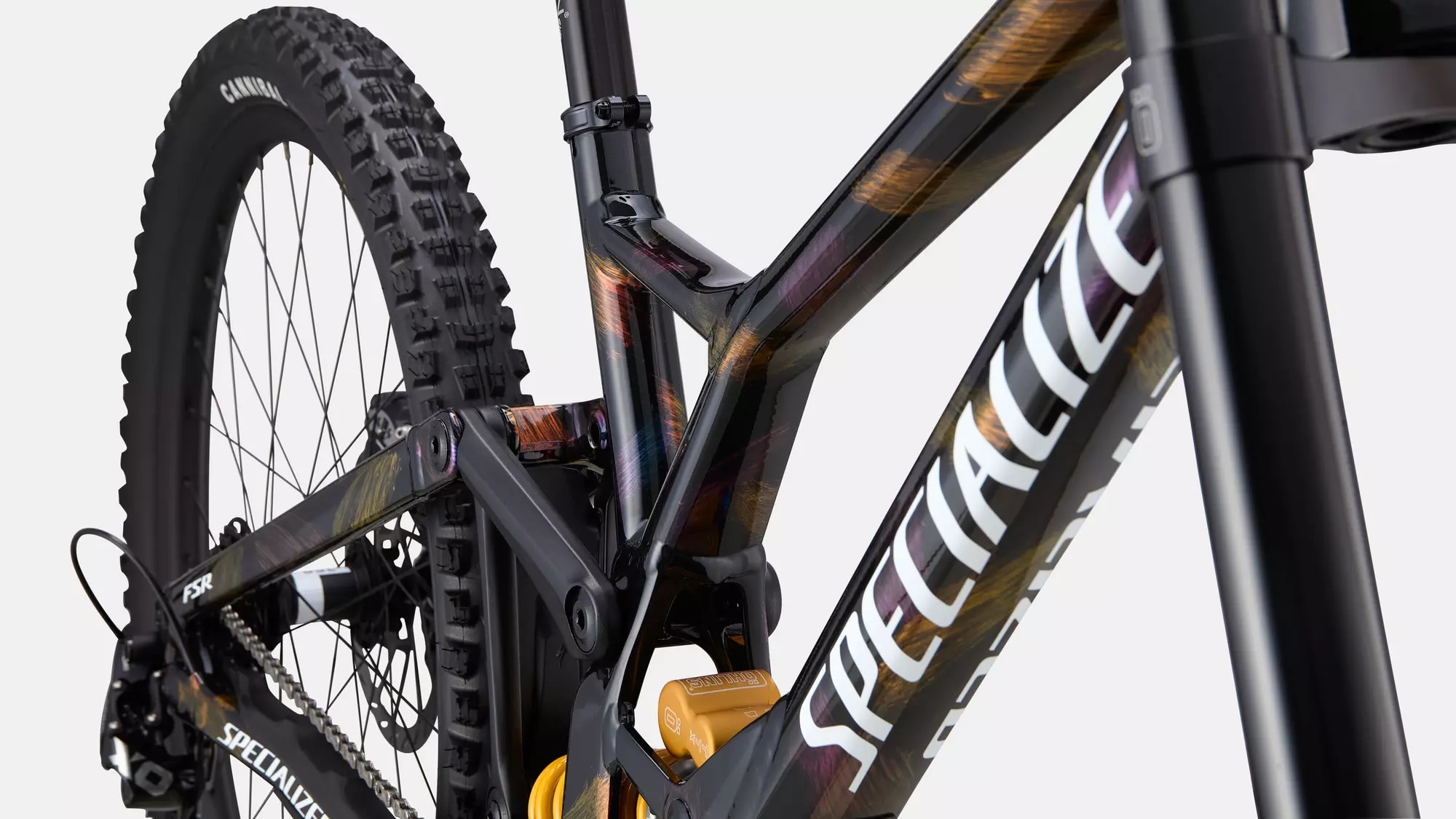 Specialized Cykel, Demo Race, Gloss Obsidian / Brushed / Chameleon Supernova
