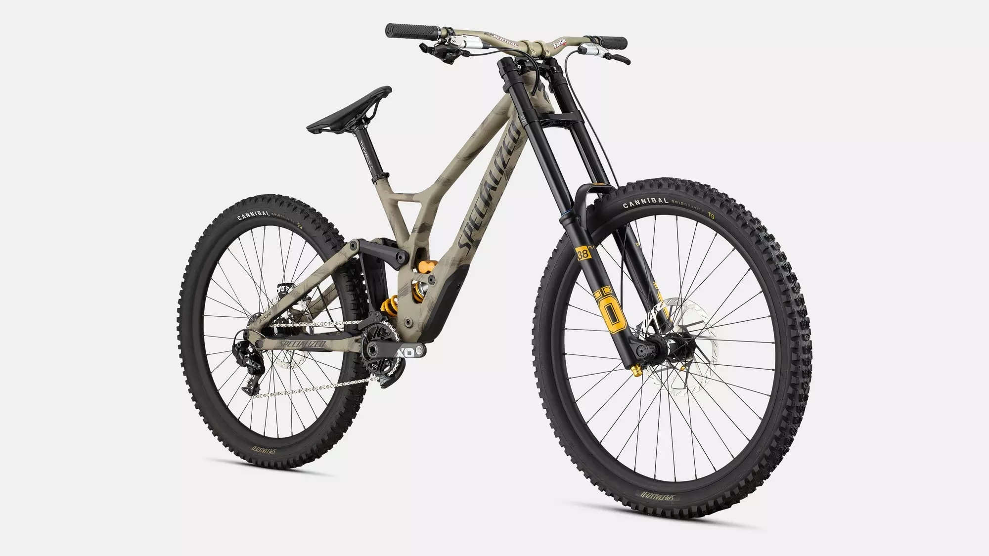 Specialized Cykel, Demo Race, Satin Taupe / Black / Brushed