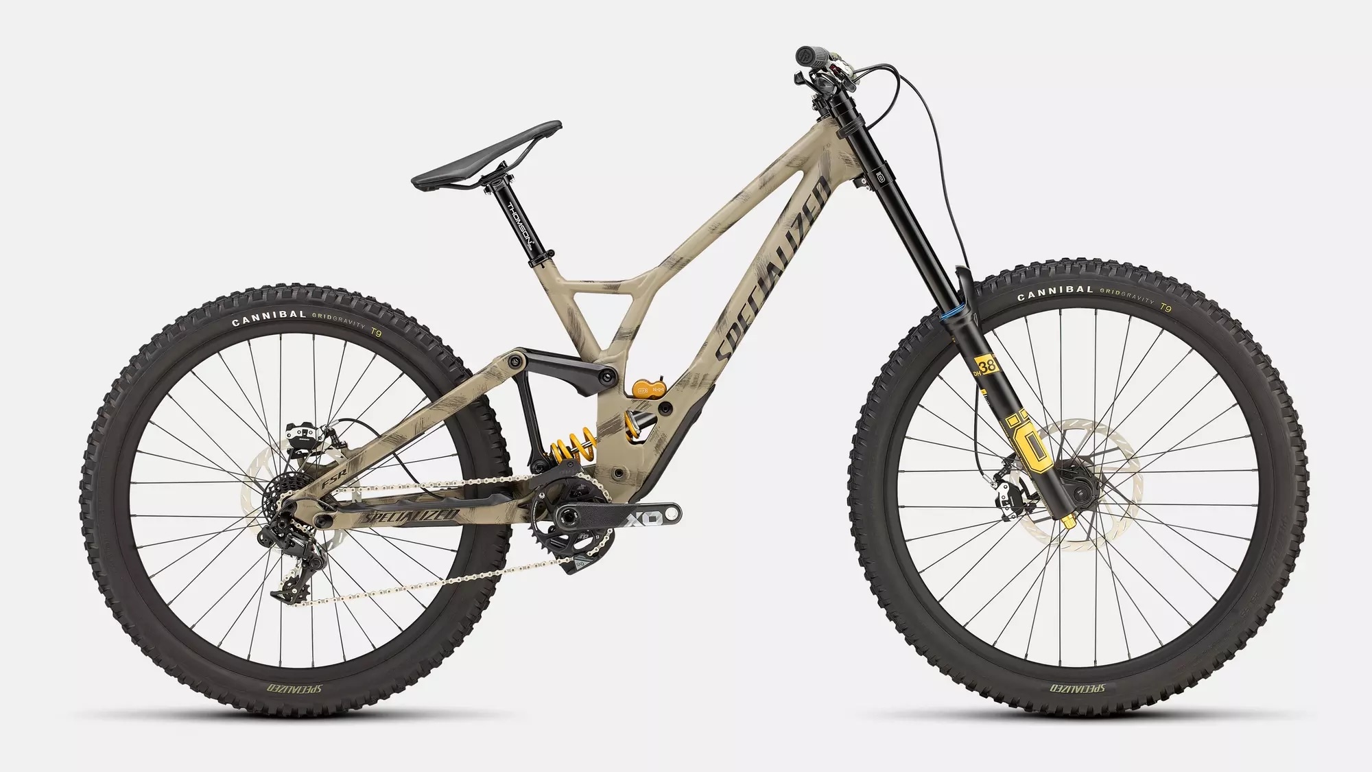 Specialized Cykel, Demo Race, Satin Taupe / Black / Brushed