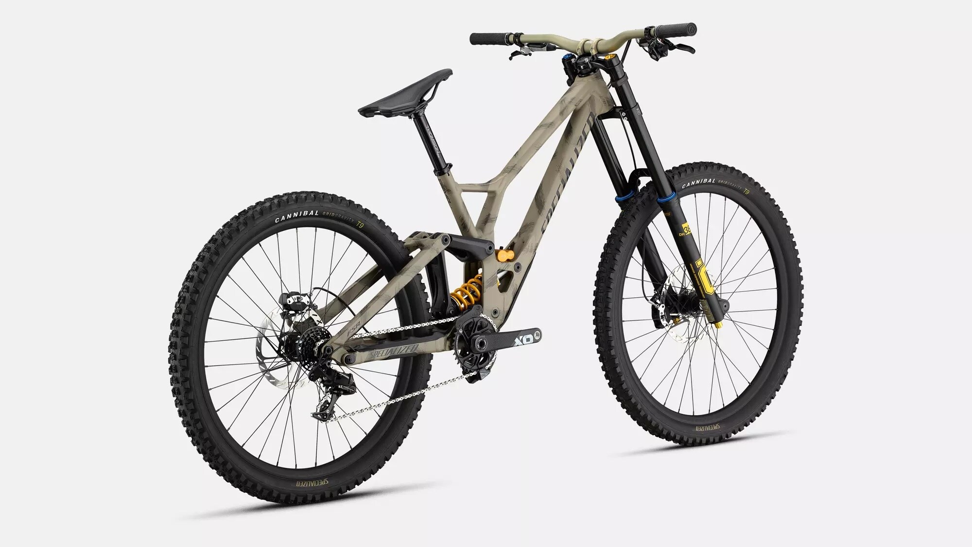 Specialized Cykel, Demo Race, Satin Taupe / Black / Brushed