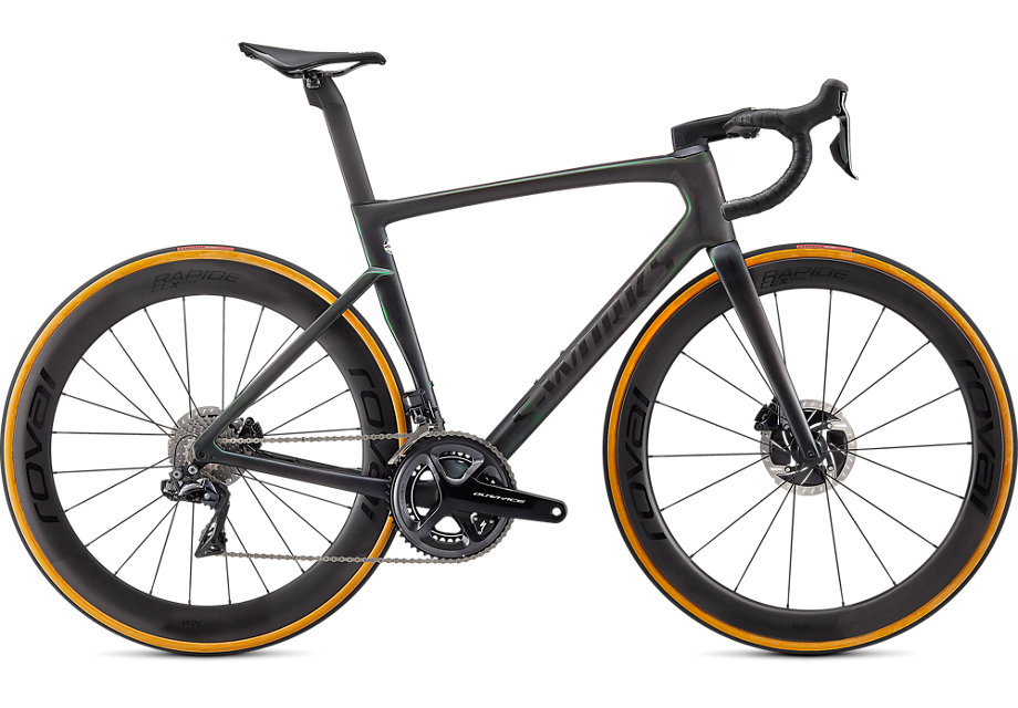 Specialized Cykel, Tarmac SL7 S-Works - DURA ACE DI2 2021, Carbon/Color Run Silver Green