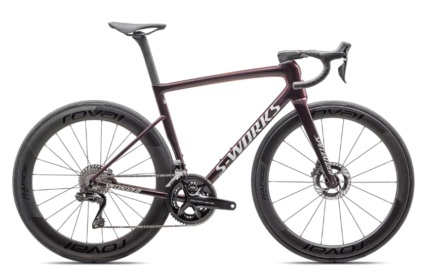 Specialized Cykel, Tarmac SL8 S-Works Shimano Dura-Ace Di2, Gloss Solidity / Red To Black Pearl / Metallic White Silver