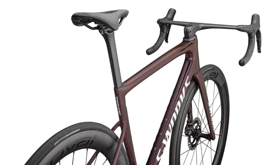 Specialized Cykel, Tarmac SL8 S-Works Shimano Dura-Ace Di2, Gloss Solidity / Red To Black Pearl / Metallic White Silver