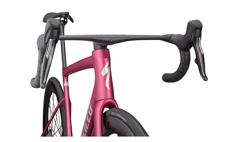 Specialized Cykel, Tarmac SL8 Pro AXS, Satin Pink Tint Over Silver Dust / Silver Dust