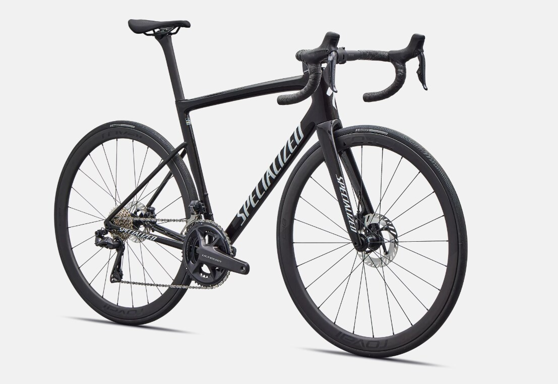 Specialized Cykel, Tarmac SL8 Expert UDi2, Gloss Obsidian Metallic / 25% Cqv Reflex Super Red Pearl Over White