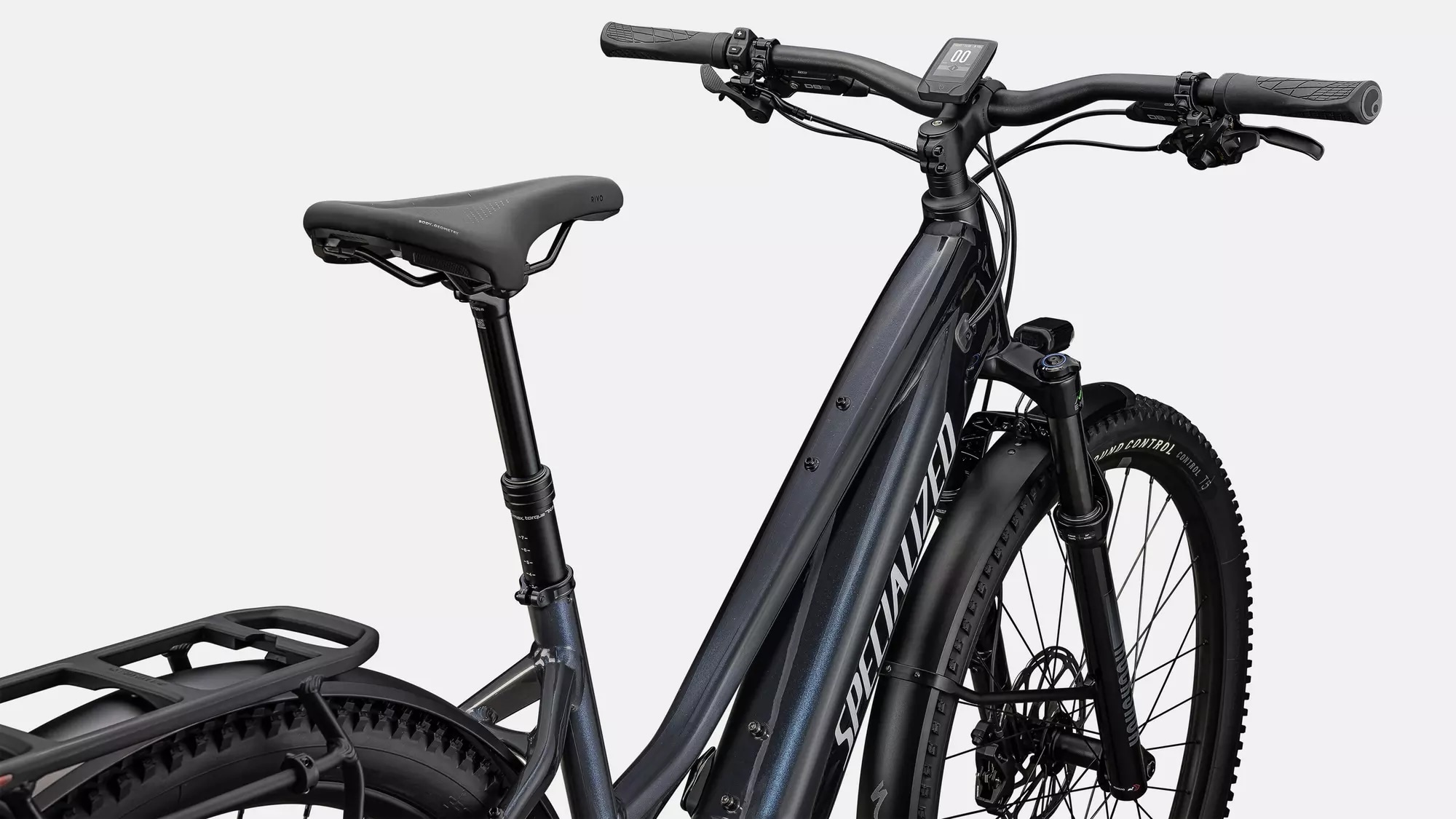 Specialized Cykel, Turbo Tero 5.0 EQ Step Through, Gloss Metallic Dark Navy / Silver Dust Reflective