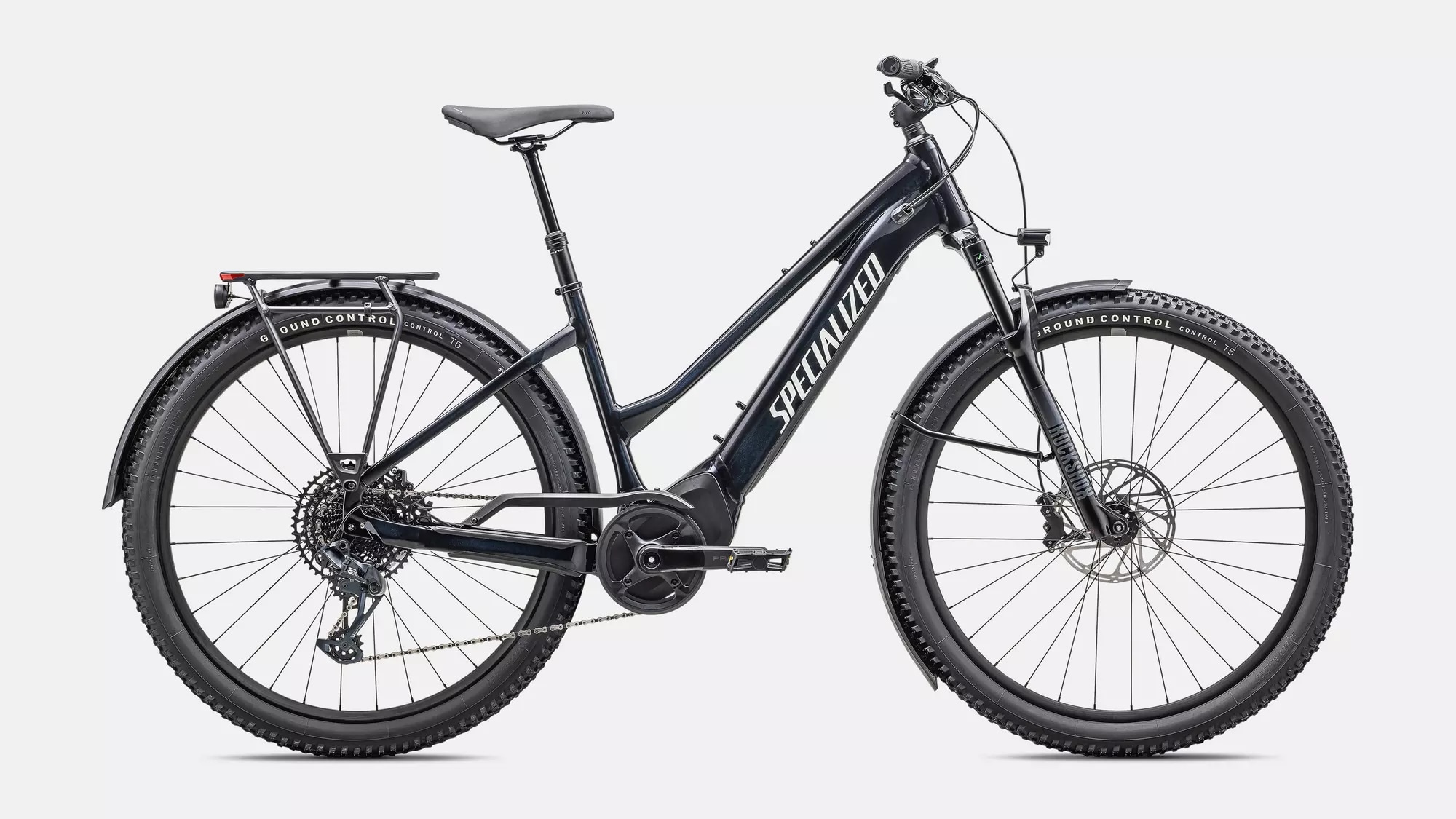Specialized Cykel, Turbo Tero 5.0 EQ Step Through, Gloss Metallic Dark Navy / Silver Dust Reflective