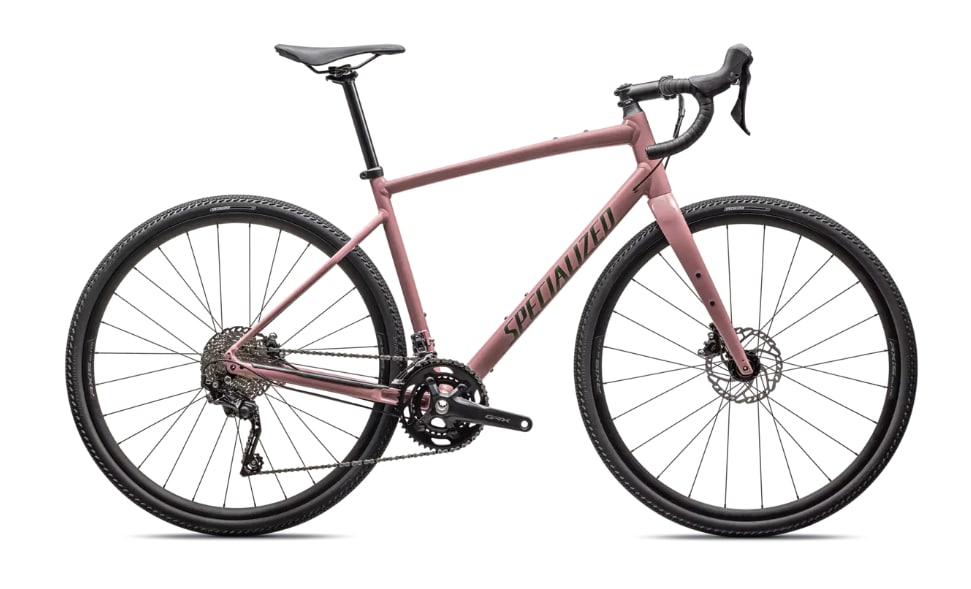 Specialized Cykel, Diverge Elite E5, Gloss Dusky Pink / Cypress Green Metallic