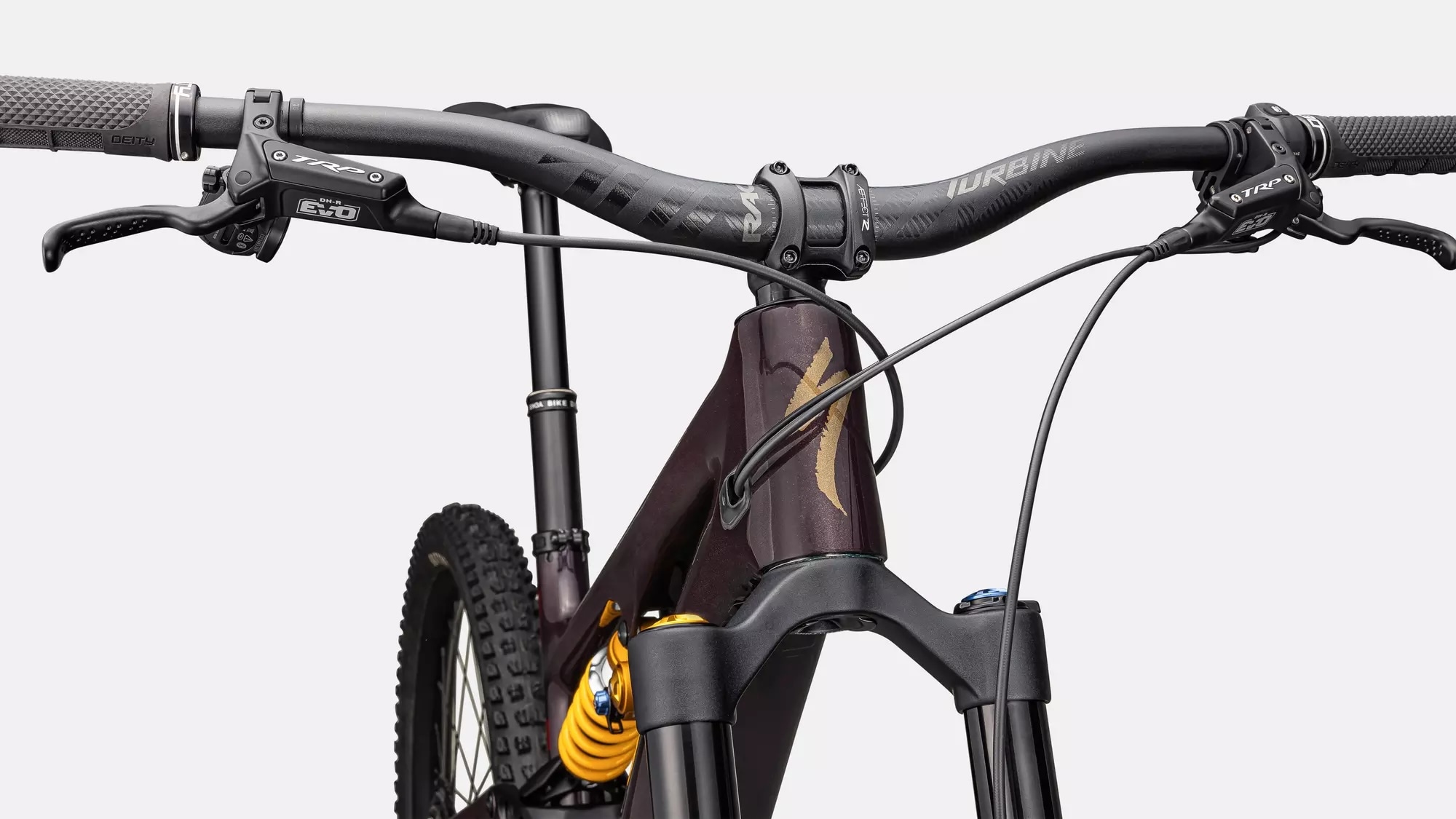 Specialized Cykel, Turbo Levo SL Öhlins Coil Carbon, Solidity / Maroon / Burnt Gold Metallic 