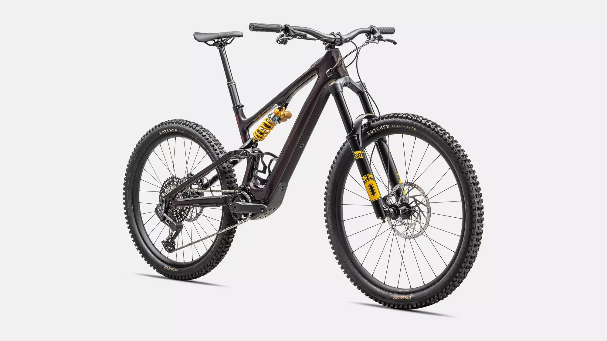 Specialized Cykel, Turbo Levo SL Öhlins Coil Carbon, Solidity / Maroon / Burnt Gold Metallic 