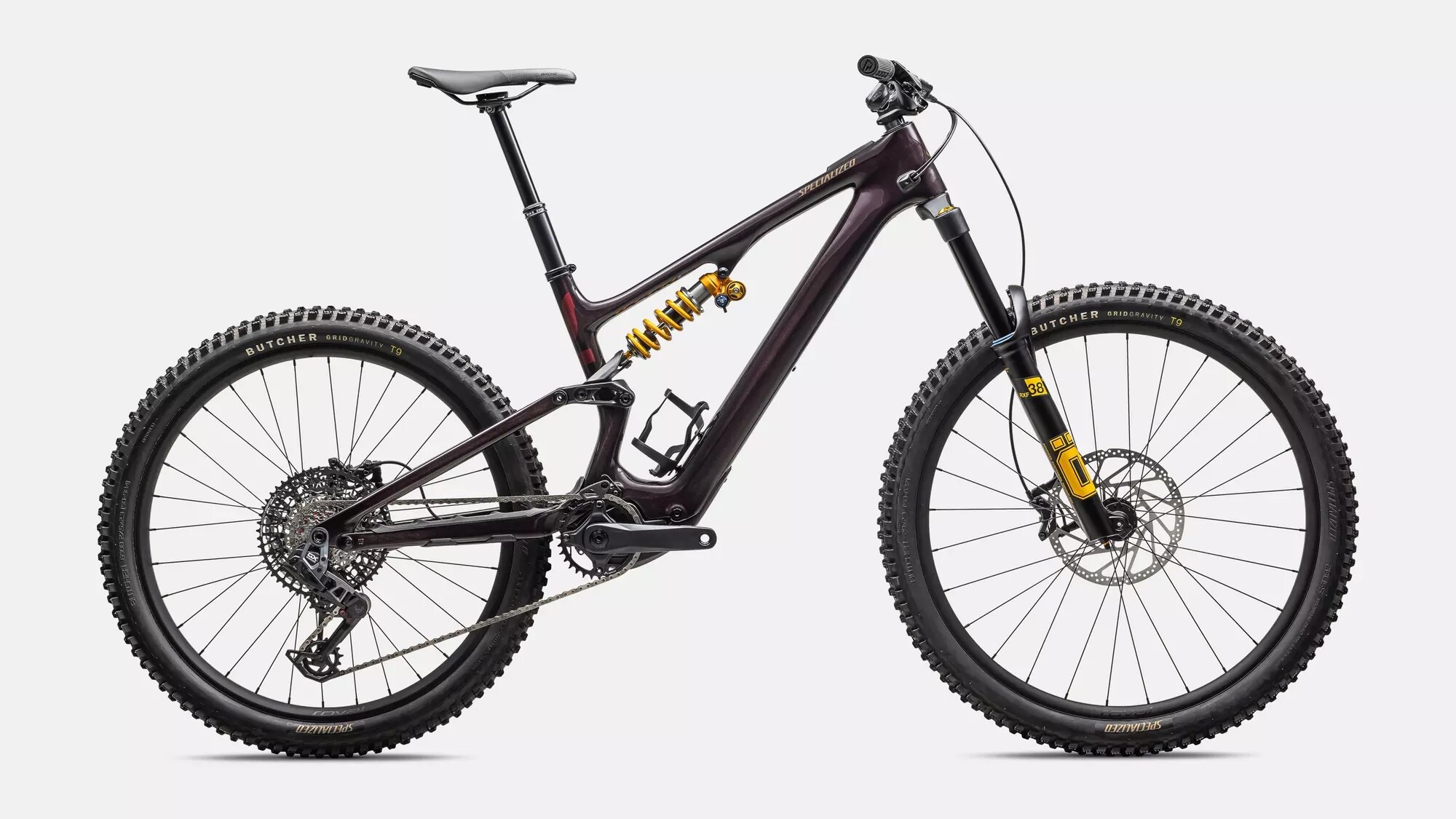 Specialized Cykel, Turbo Levo SL Öhlins Coil Carbon, Solidity / Maroon / Burnt Gold Metallic 