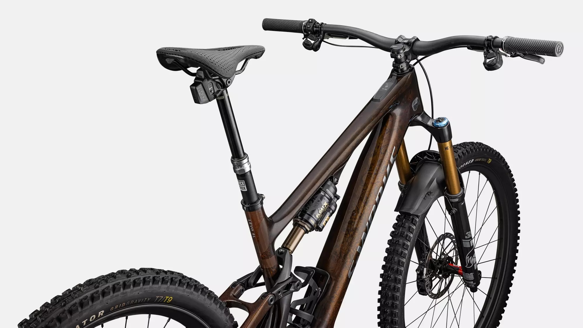 Specialized Cykel, Turbo Levo SL S-Works Carbon, Brown Tint / Gunmetal Impasto / Ashen Grey / Brushed Liquid Metal 
