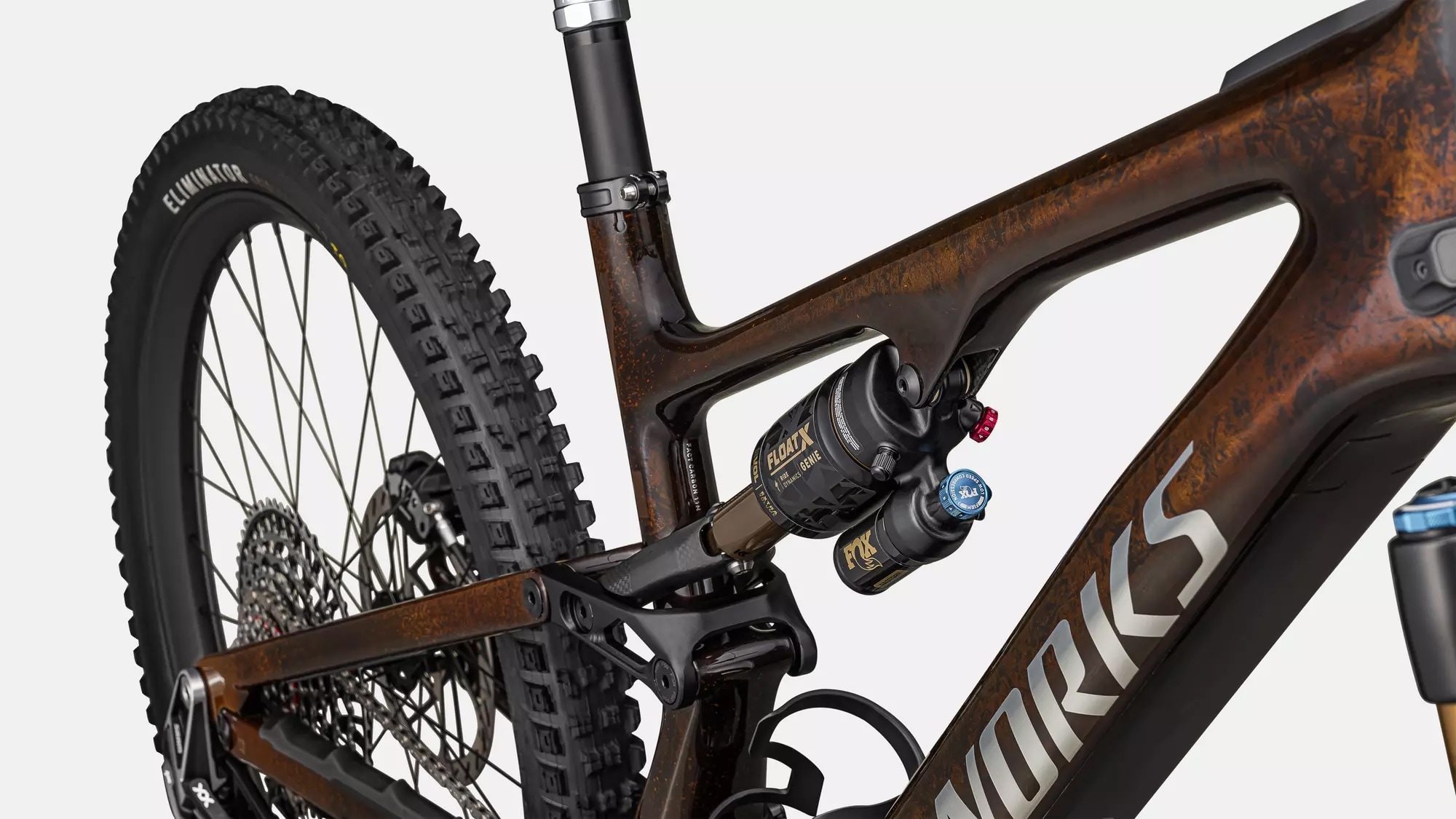 Specialized Cykel, Turbo Levo SL S-Works Carbon, Brown Tint / Gunmetal Impasto / Ashen Grey / Brushed Liquid Metal 