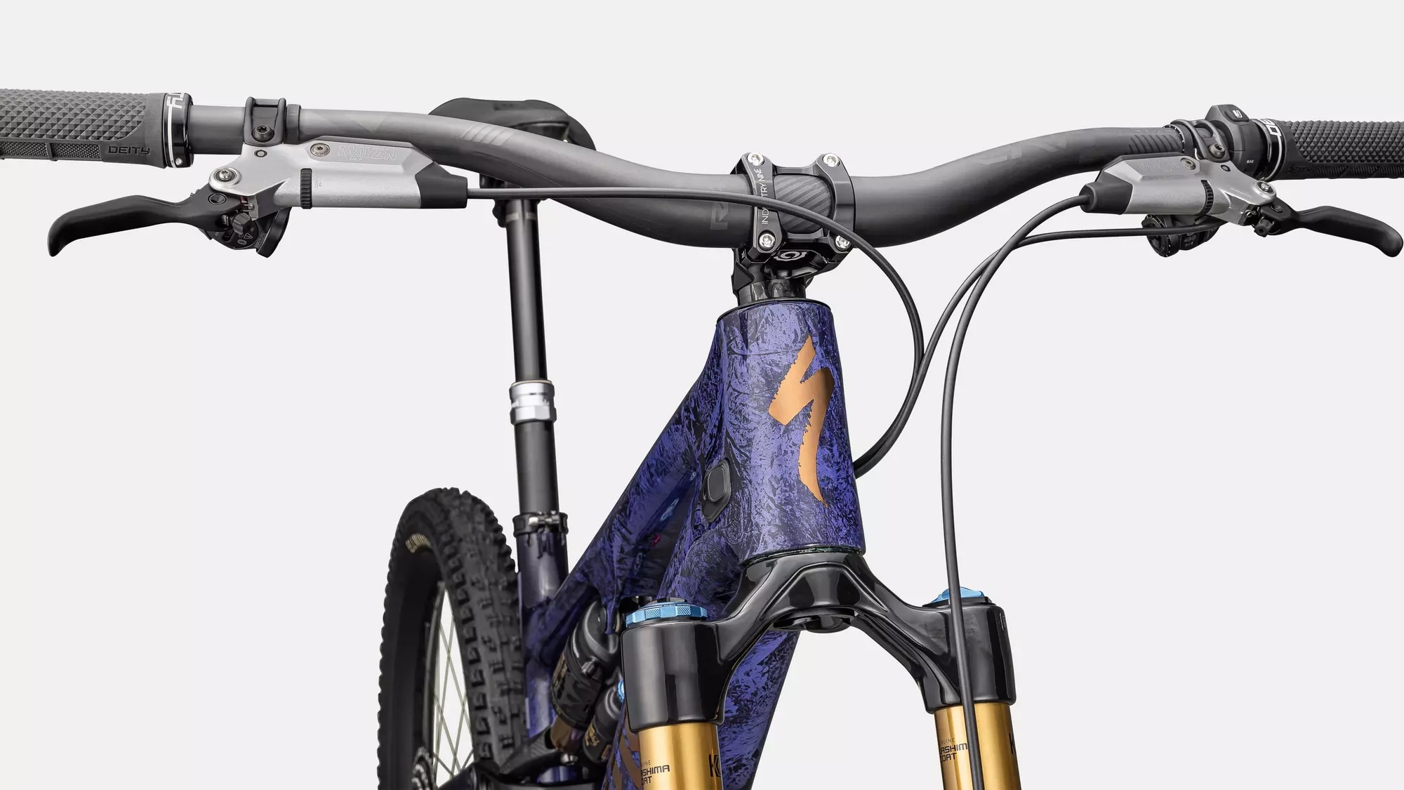 Specialized Cykel, Turbo Levo SL S-Works Carbon, Powdered Indigo Tint / Cool Grey Impasto / Midnight Shadow / Bronze 