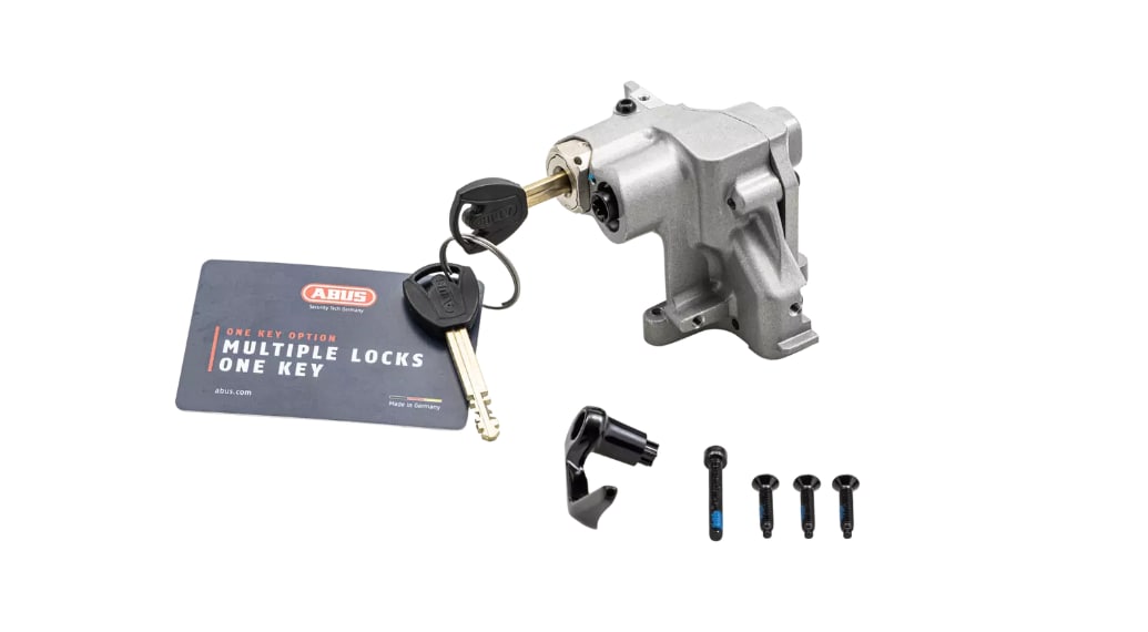 Abus Låscylinder, Batterimontering och lås för Specialized Como, Tero m.m.