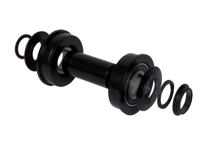 Gusset US 19 BMX BB Set (EXP), Sealed Bearing, Alloy Cups complete for 19mm axle (NO Axle), Black, 19mm