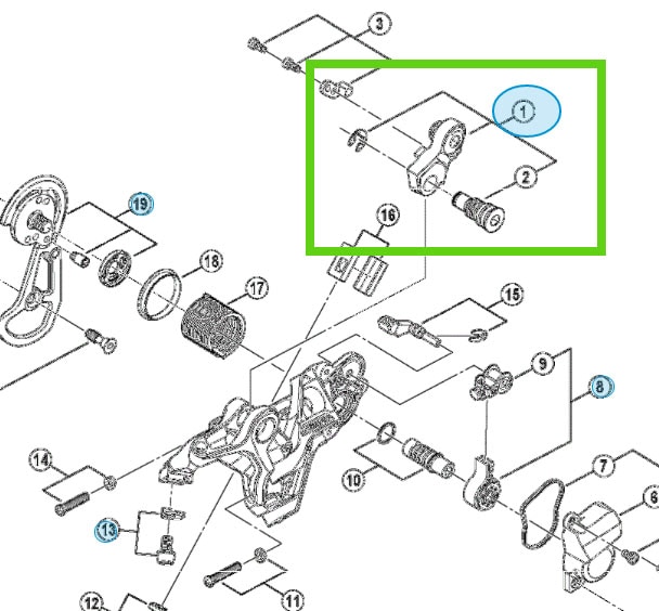 Shimano Växelöra, Infästning till Bakväxel, RD-M820