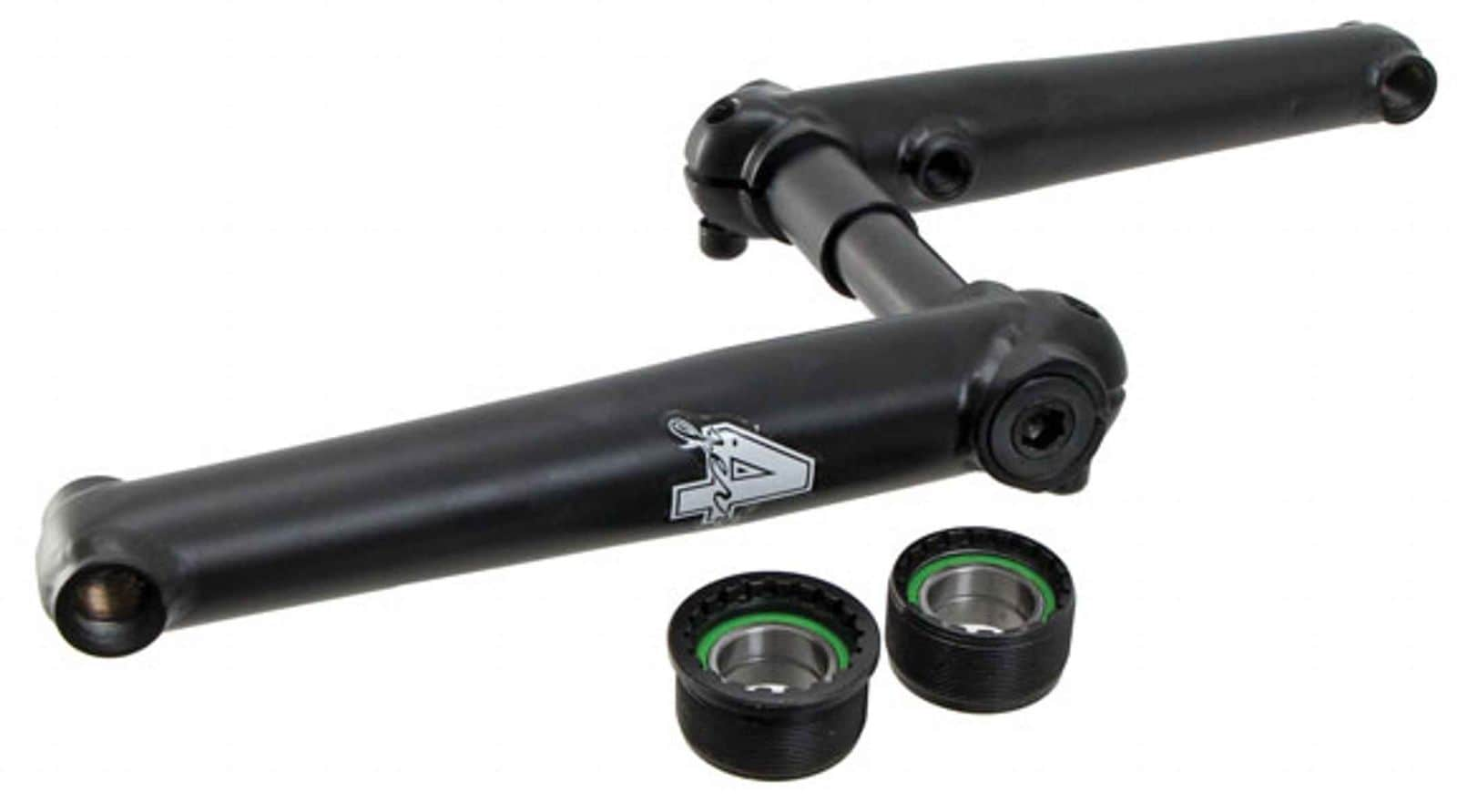 4-Jeri Pro-Style, 3pc Tubular Cr-Mo BMX w EURO Threaded Sealed BB set, Black, 175mm