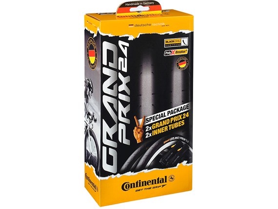 Continental Däckset, 2st Grand Prix 700x25c + 2st Slang, Black