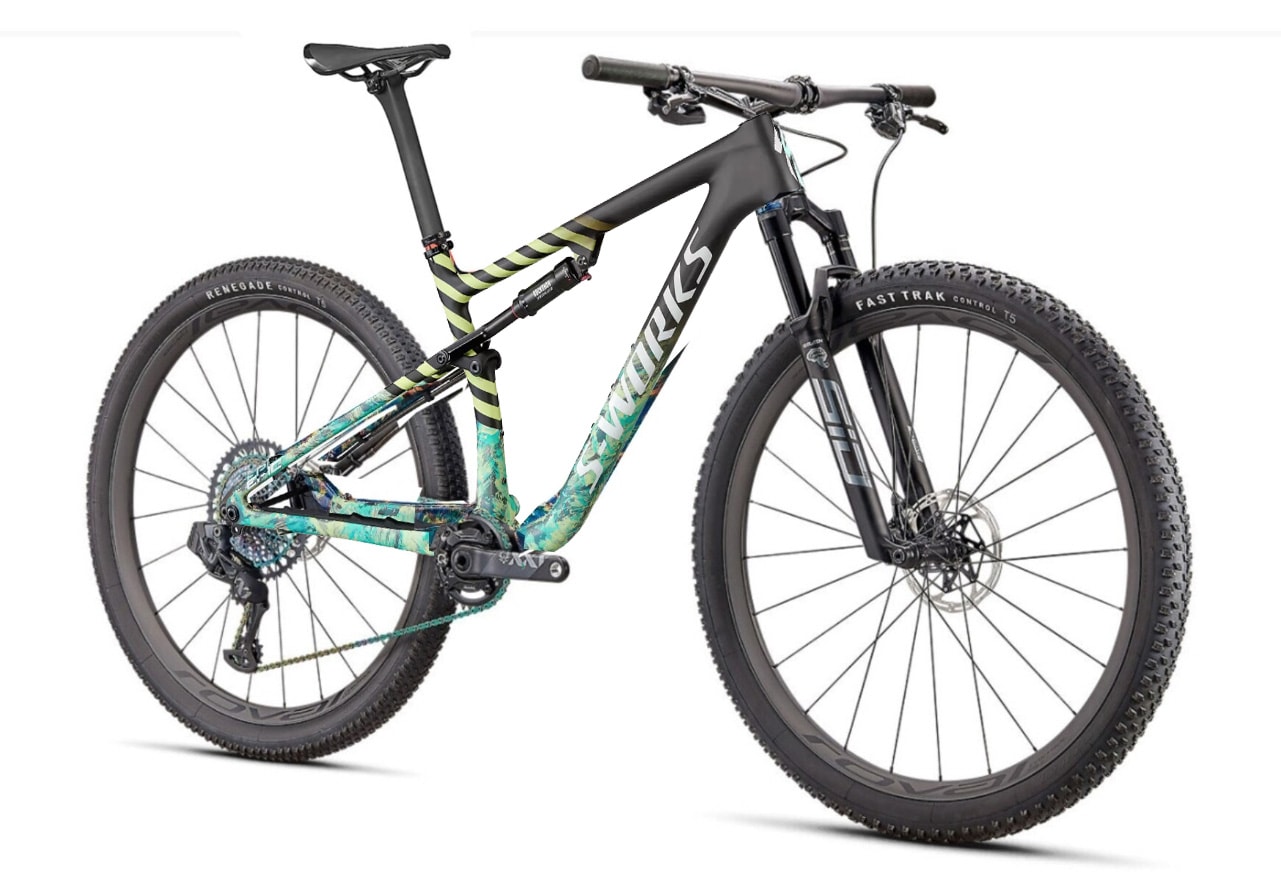Specialized Cykel, Epic S-Works, SATIN CARBON / LAGOON BLUE MARBLE / SPECTRAFLAIR GRANITE / LIMESTONE / GLOSS ABALONE