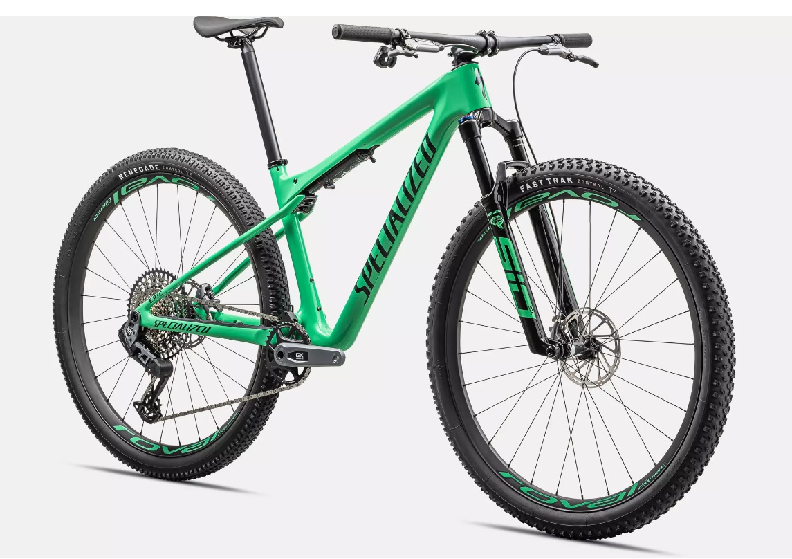 Specialized Cykel, Epic World Cup Expert, Gloss Electric Green / Forest Green Pearl