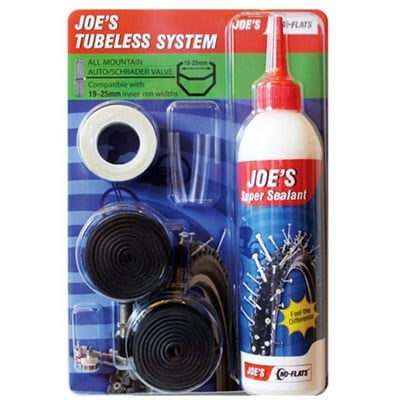 Joe's Slanglöst-kit, Tubeless Kit 26-29" Presta, Diverse Breddalternativ