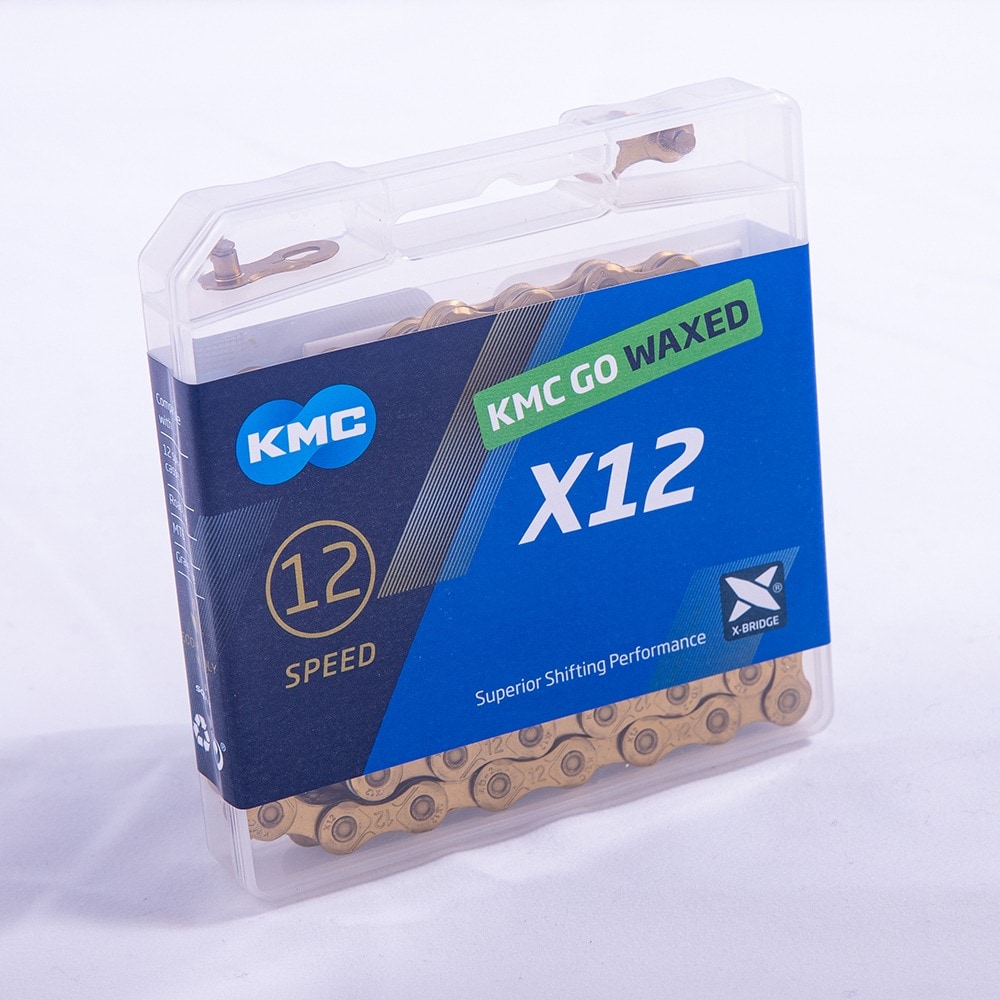 KMC Kedja, Squirt Waxed X12 Ti-N Gold 126L, 12-Delad