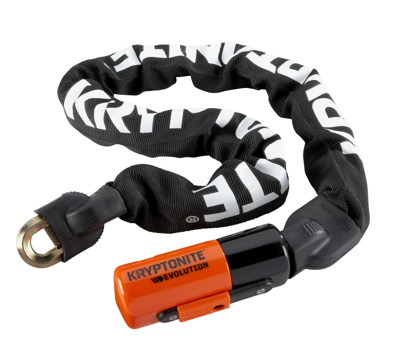 Kryptonite Kättinglås, Evolution 1090 Integrated Chain 10mmx90cm, Black/Orange