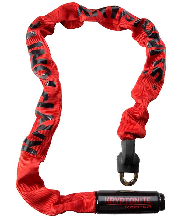 Kryptonite Kättinglås, Keeper 785 Integrated Chain 7mmx85cm, Red