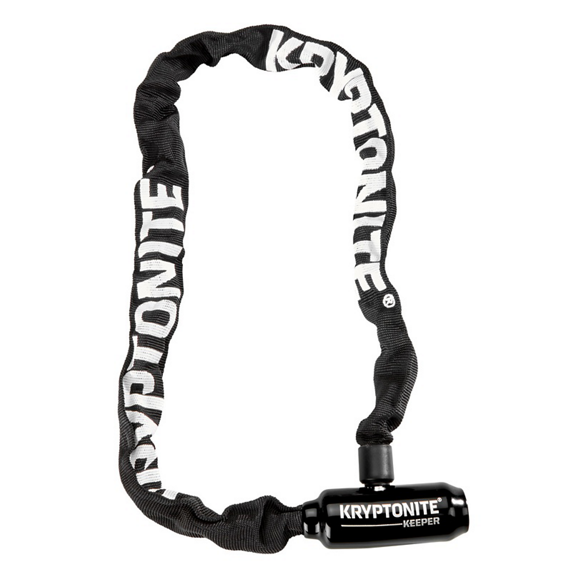 Kryptonite Kättinglås, Keeper 585 Integrated Chain 5mmx85cm, Black