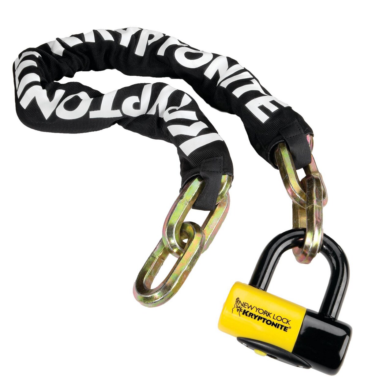 Kryptonite Kättinglås, New York Fahgettaboudit Chain 1410 14mmx100cm, Black/Yellow