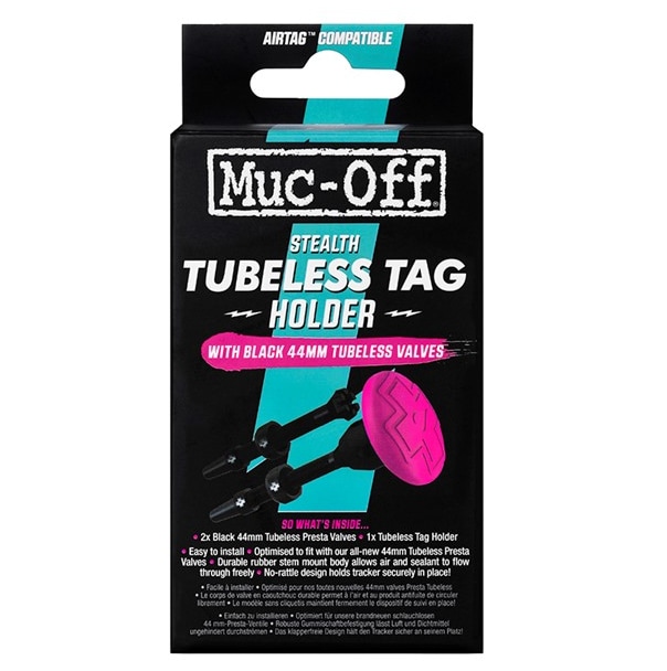 Muc-Off Airtag Hållare, Tubeless Apple Airtag Holder KIT, 44mm ventil