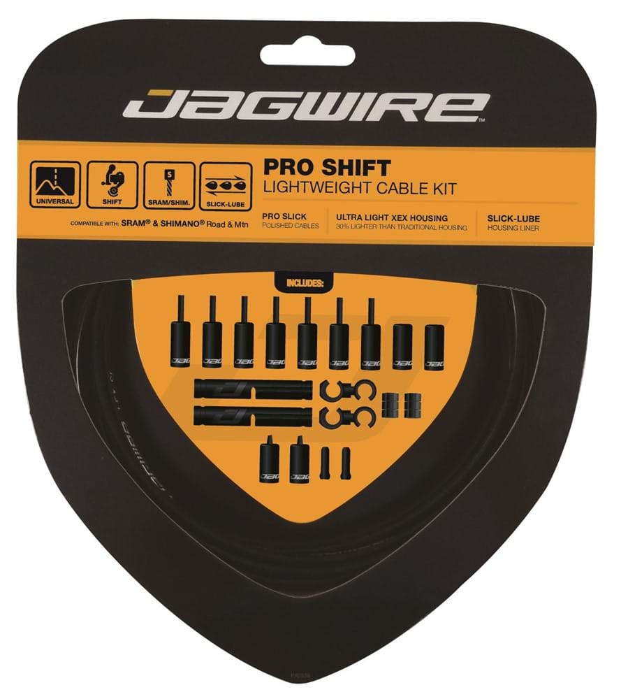 Jagwire Växelvajerset, PRO Shift Lightweight Racer/MTB SET, Black