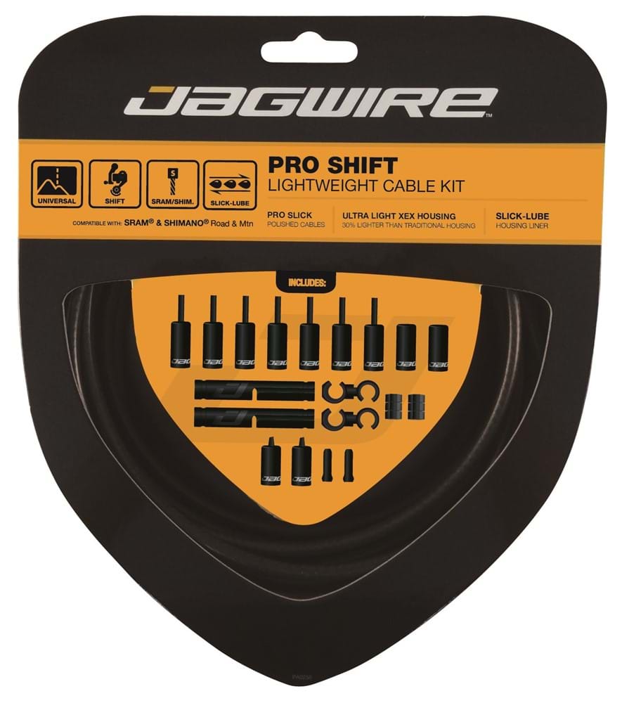 Jagwire Växelvajerset, PRO Shift Lightweight Racer/MTB SET, Black Stelth