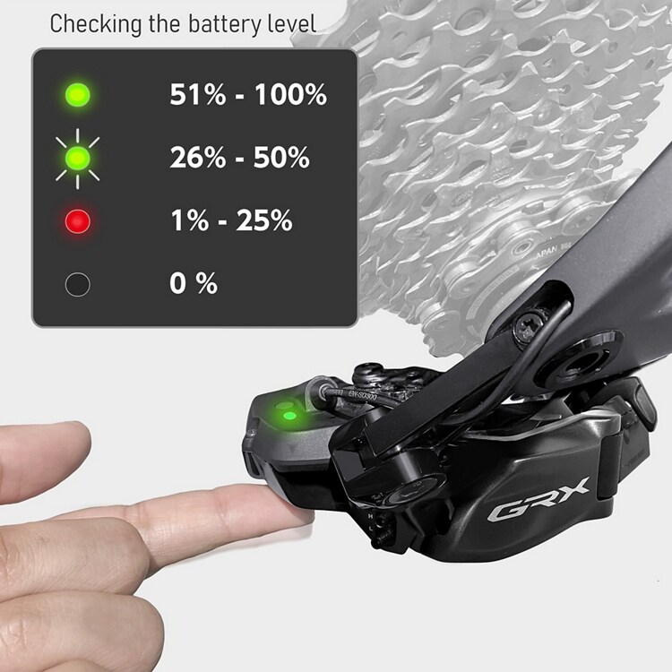 Shimano Bakväxel, GRX Di2 RX825, 12-Delad