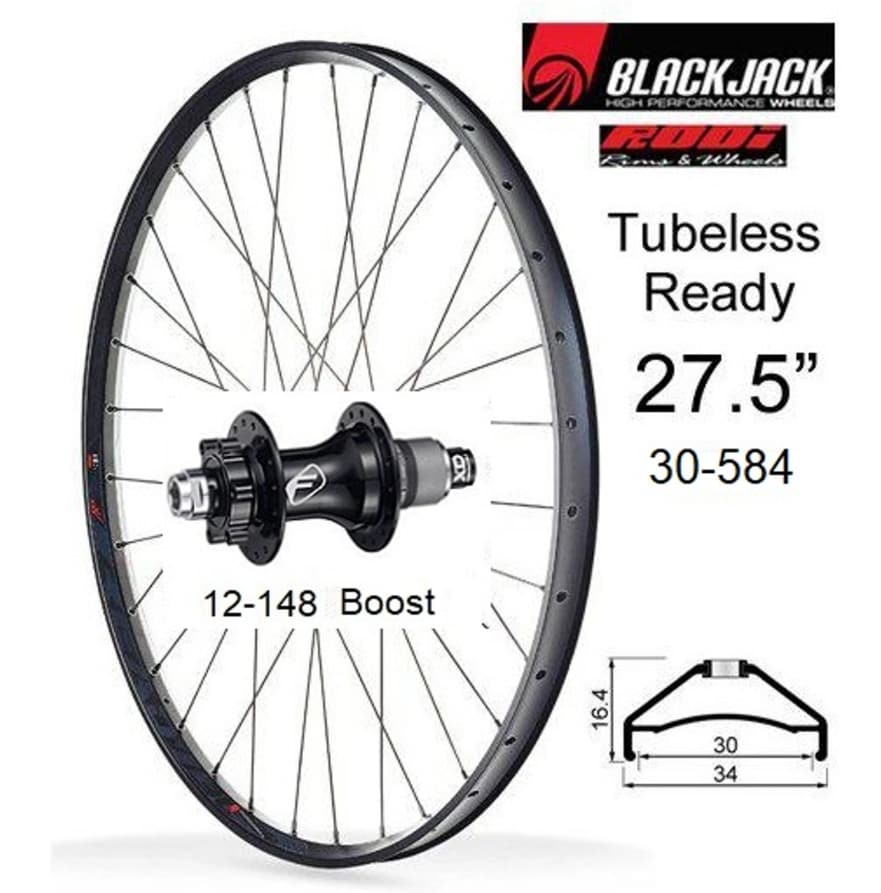 Rodi Hjul, Black Jack Ready30 Alloy 6B 27.5", Bak SRAM XD