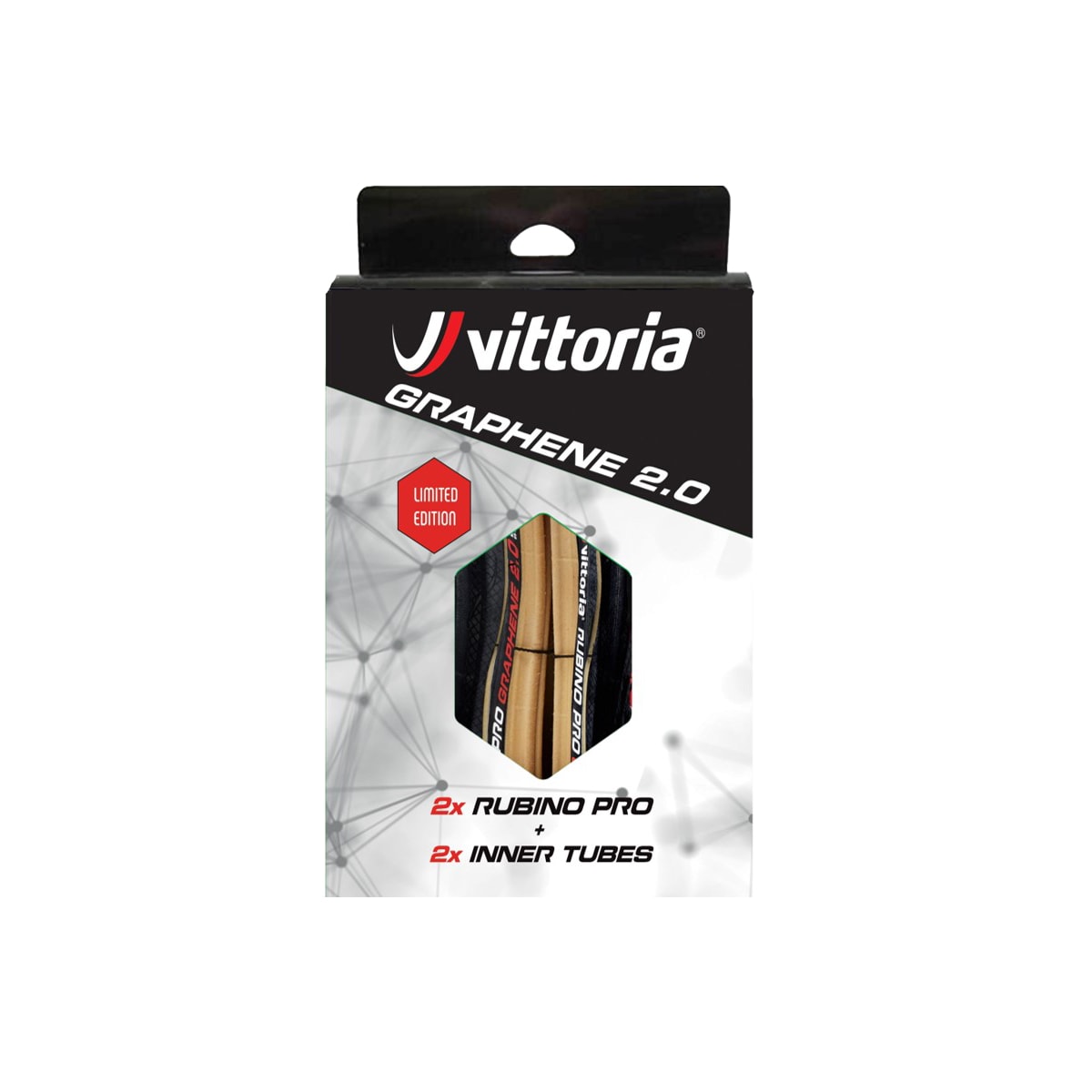 Vittoria Däck, Rubino Pro G2 700C + 2 slang, TAN/BLACK