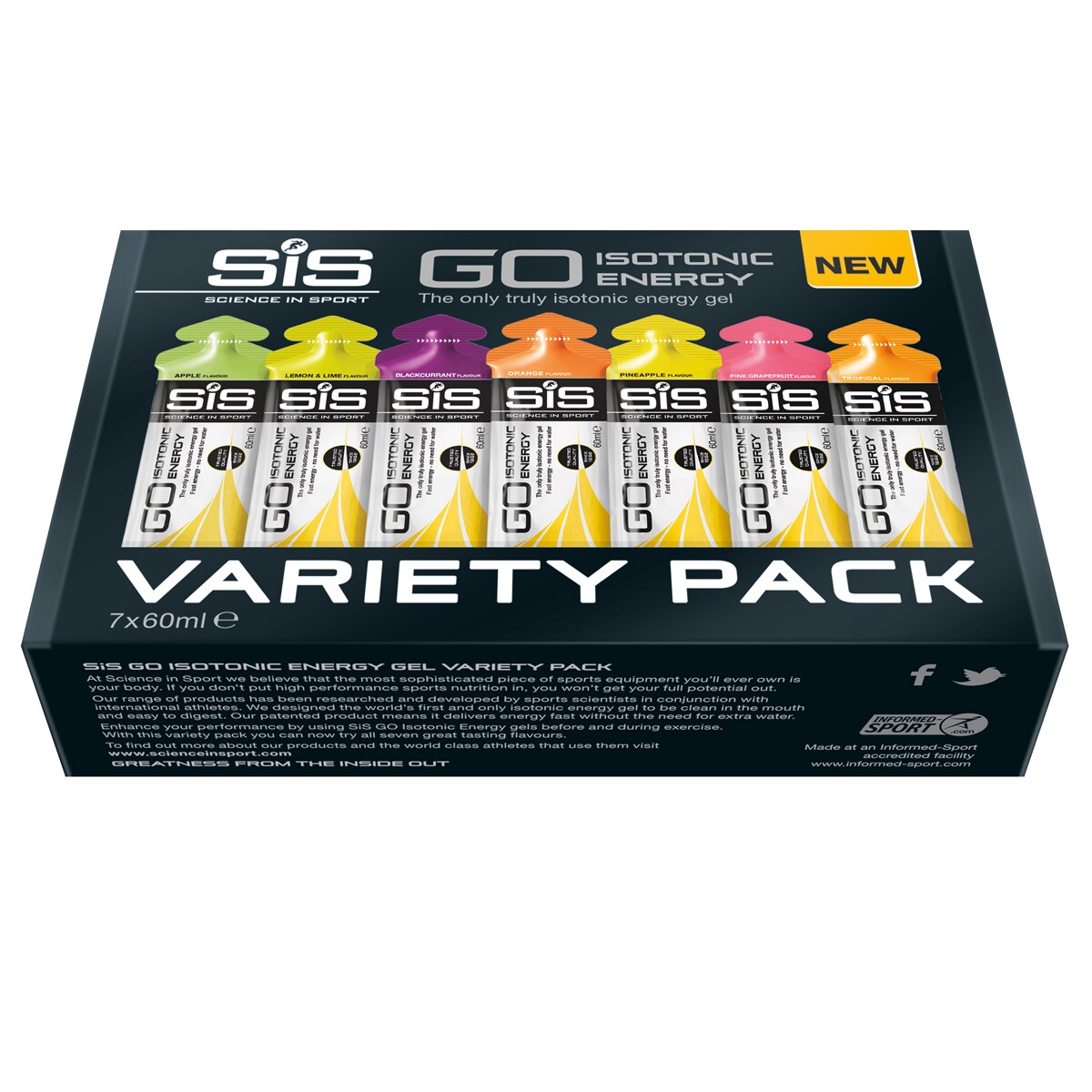 SiS Gel, GO Isotonic Energy Gel 7x60ml, Mixed