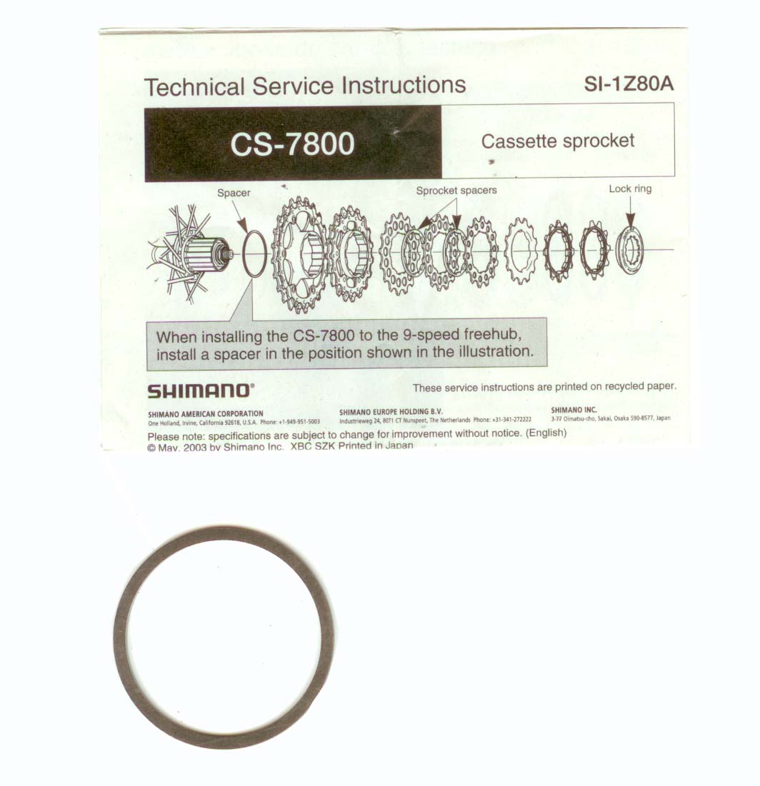 Shimano Distans, Spacer 2.56mm