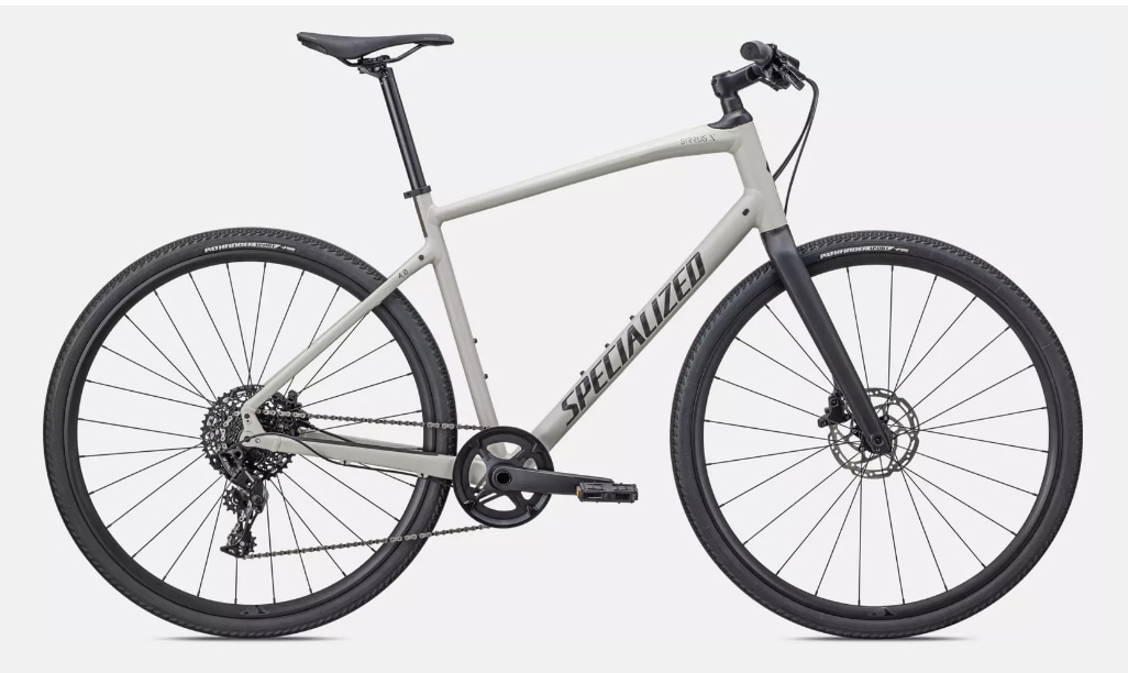 Specialized Cykel, Sirrus X 4.0, WHITE MOUNTAINS / TAUPE / SATIN BLACK REFLECTIVE