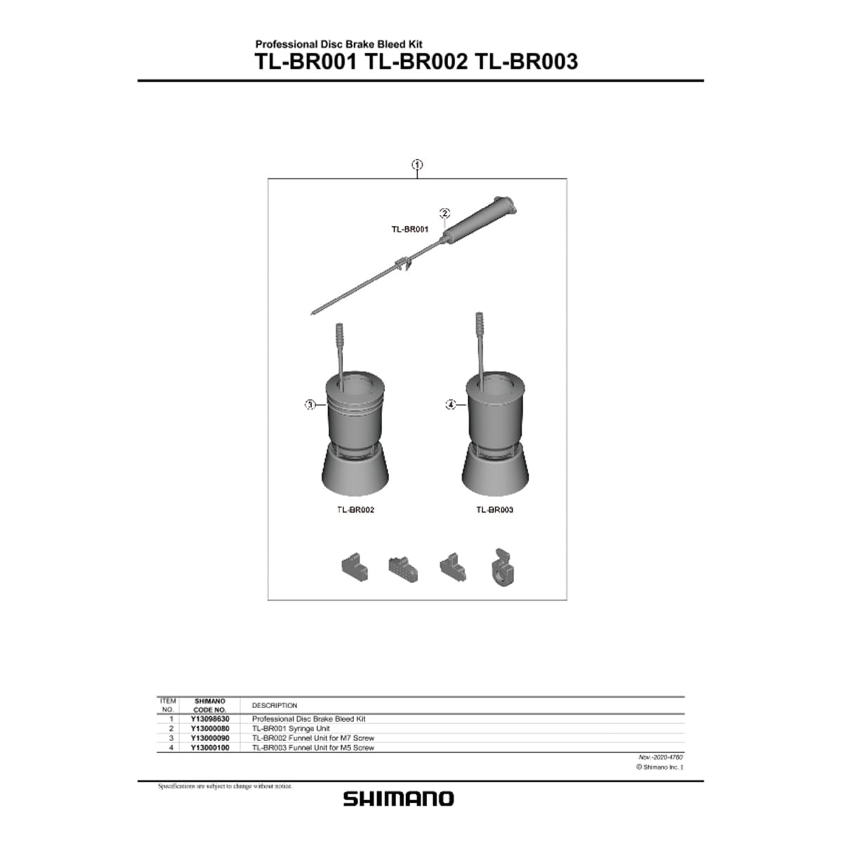 Shimano Luftningskit, Professional