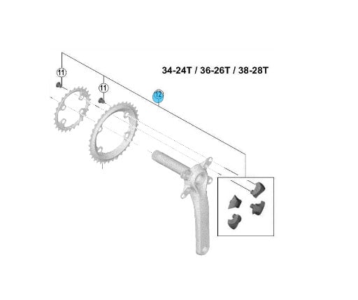 Shimano Skruv/adapter, M9000 XTR, 2-delat