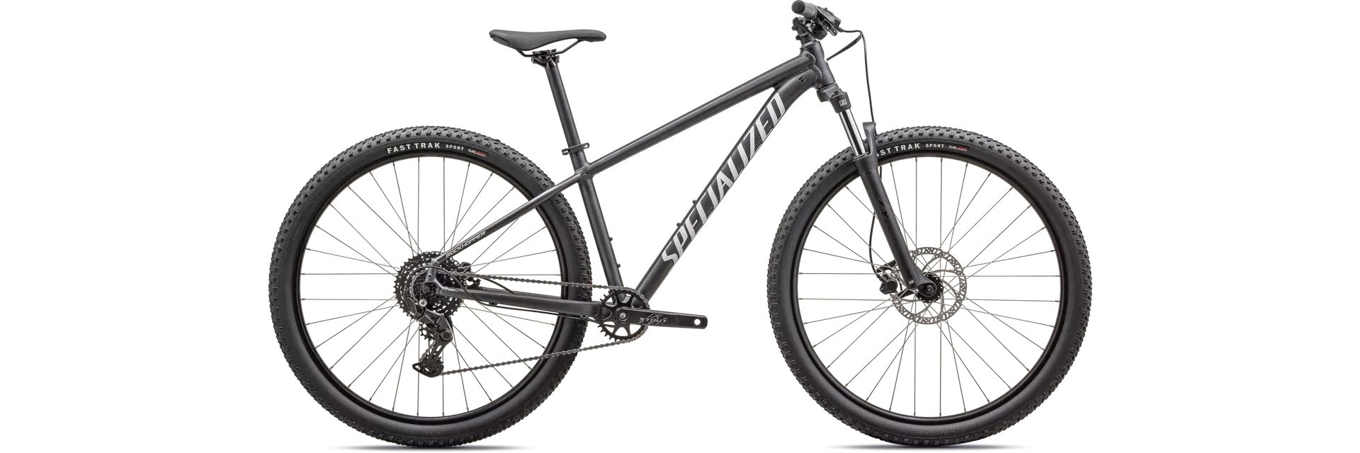 Specialized Cykel, Rockhopper Sport KH 29, SATIN BLACK LIQUID METAL / WHITE
