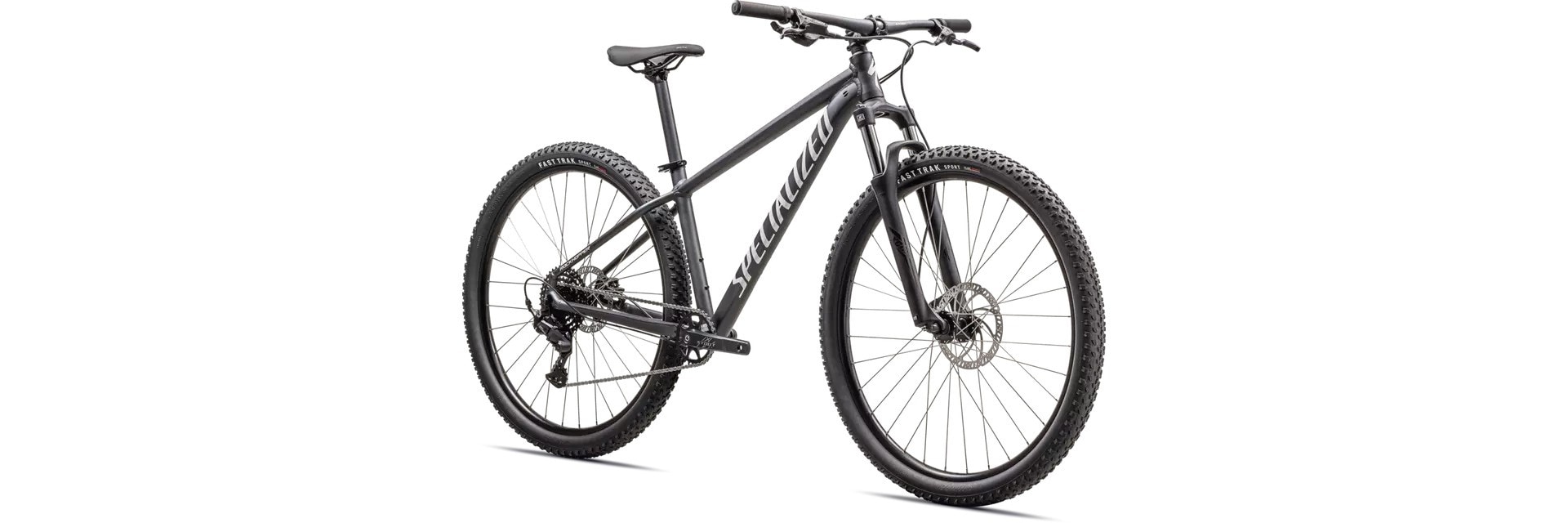 Specialized Cykel, Rockhopper Sport KH 29, SATIN BLACK LIQUID METAL / WHITE