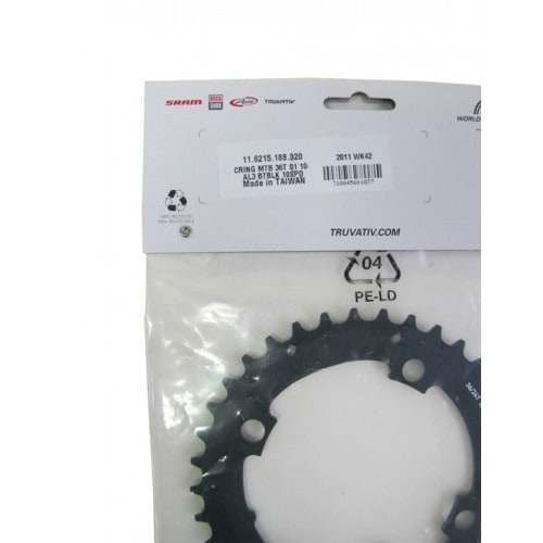 SRAM Drev, 2 delat Al3, 4 bult x 104 mm, 38t Svart